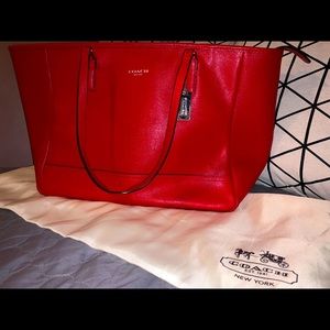 Coach Tote Red Leather